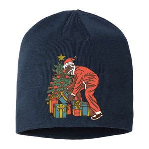 Black Santa Claus Funny Christmas Gift Sustainable Beanie