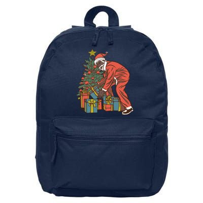 Black Santa Claus Funny Christmas Gift 16 in Basic Backpack