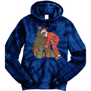 Black Santa Claus Funny Christmas Gift Tie Dye Hoodie