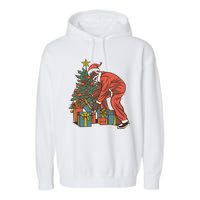 Black Santa Claus Funny Christmas Gift Garment-Dyed Fleece Hoodie