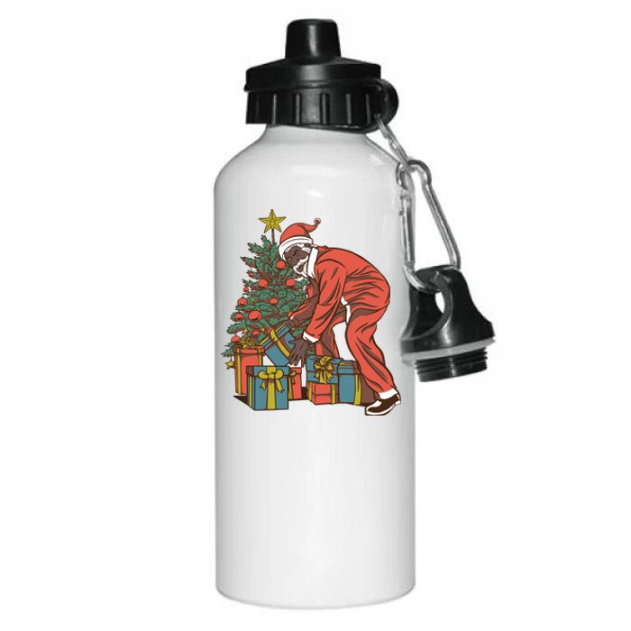 Black Santa Claus Funny Christmas Gift Aluminum Water Bottle