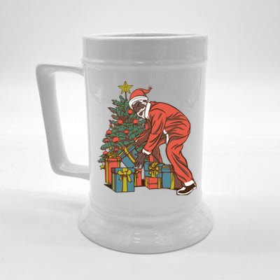 Black Santa Claus Funny Christmas Gift Beer Stein