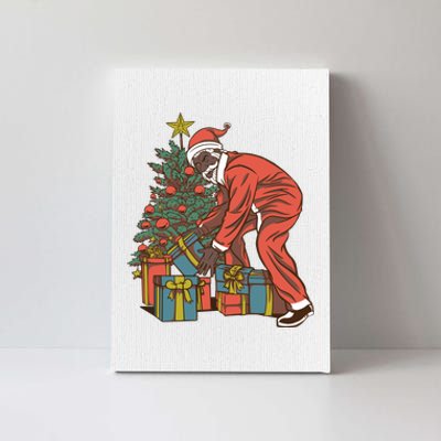 Black Santa Claus Funny Christmas Gift Canvas