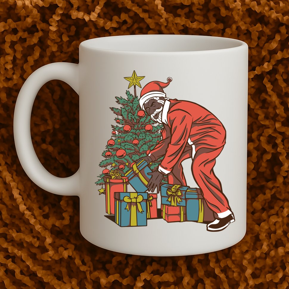 Black Santa Claus Funny Christmas Gift Mug