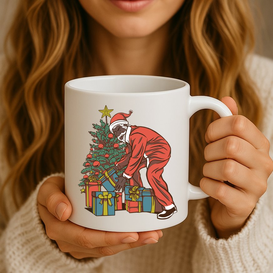 Black Santa Claus Funny Christmas Gift Mug