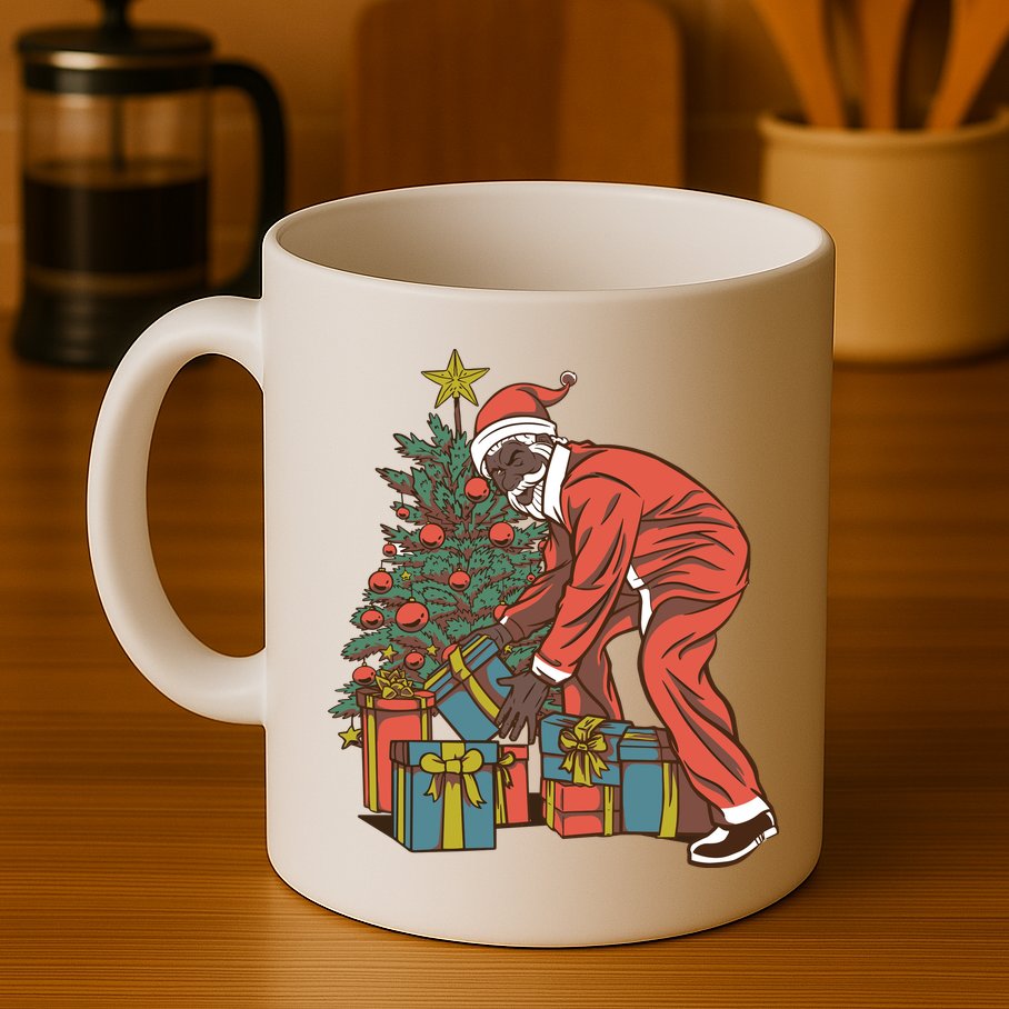 Black Santa Claus Funny Christmas Gift Mug