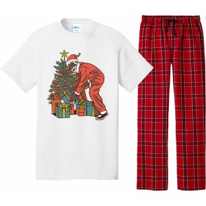 Black Santa Claus Funny Christmas Gift Pajama Set