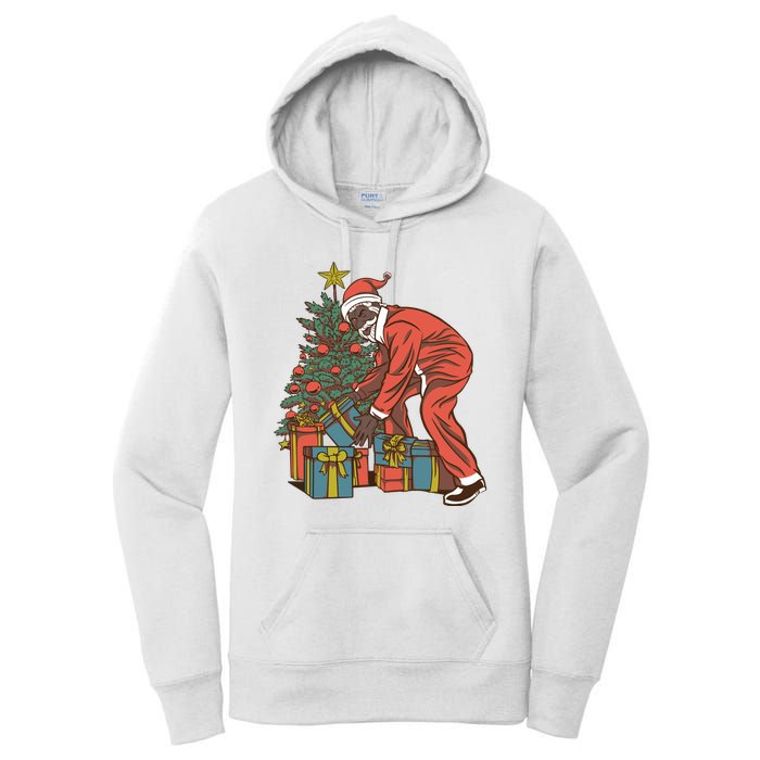 Black Santa Claus Funny Christmas Gift Women's Pullover Hoodie