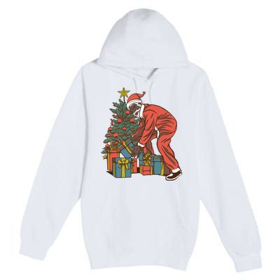 Black Santa Claus Funny Christmas Gift Premium Pullover Hoodie