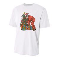 Black Santa Claus Funny Christmas Gift Youth Performance Sprint T-Shirt