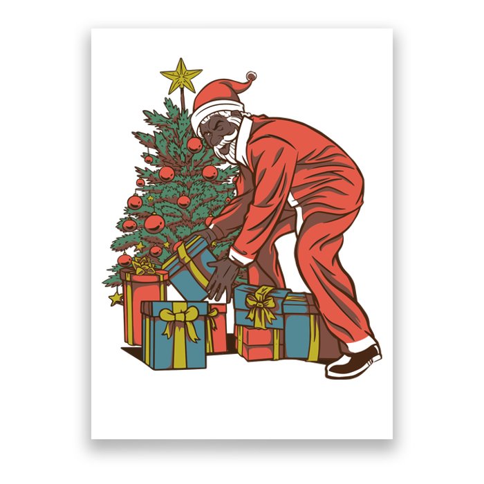 Black Santa Claus Funny Christmas Gift Poster