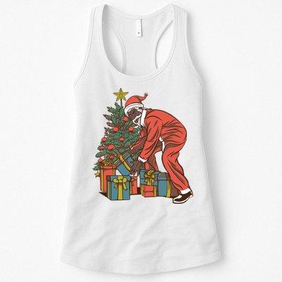 Black Santa Claus Funny Christmas Gift Womens Tank Top