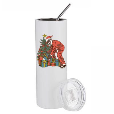 Black Santa Claus Funny Christmas Gift Stainless Steel Tumbler