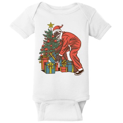 Black Santa Claus Funny Christmas Gift Baby Bodysuit