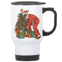 Black Santa Claus Funny Christmas Gift Stainless Steel Travel Mug