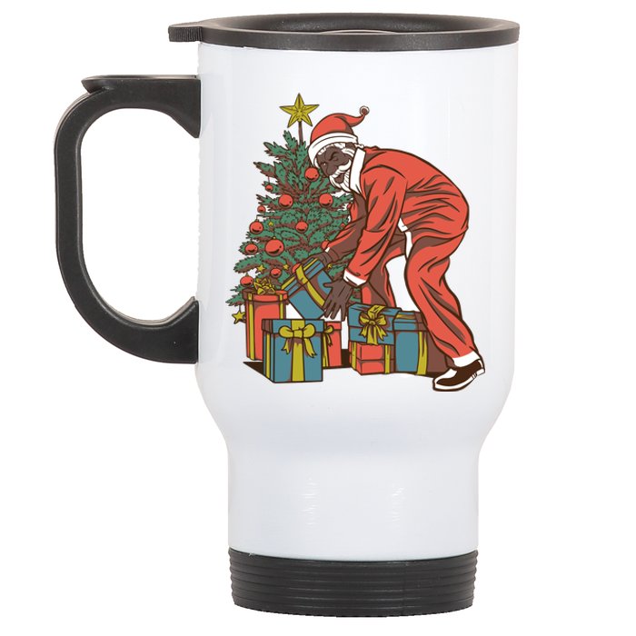 Black Santa Claus Funny Christmas Gift Stainless Steel Travel Mug