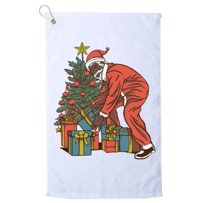 Black Santa Claus Funny Christmas Gift Golf Towel