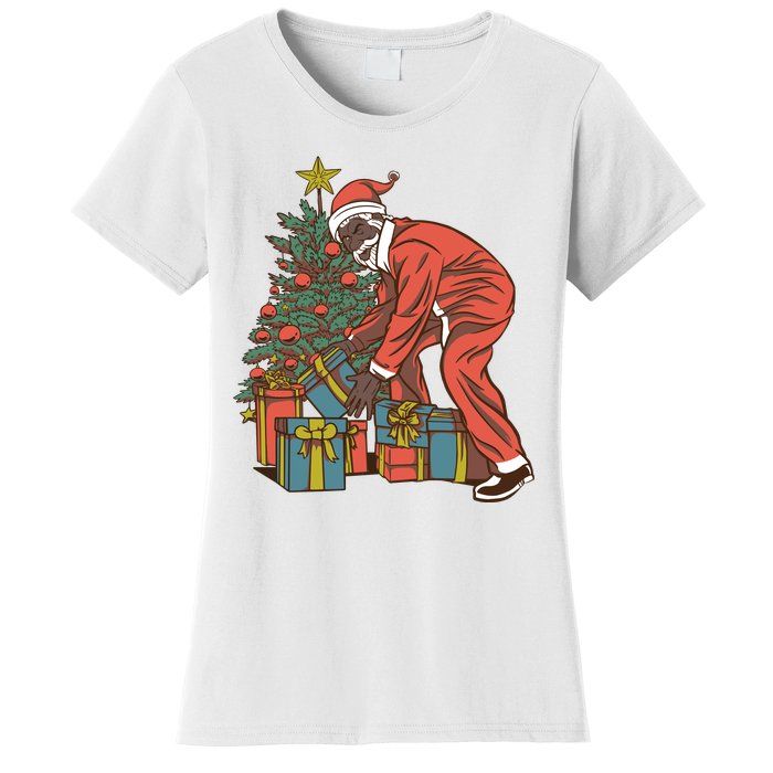 Black Santa Claus Funny Christmas Gift Women's T-Shirt