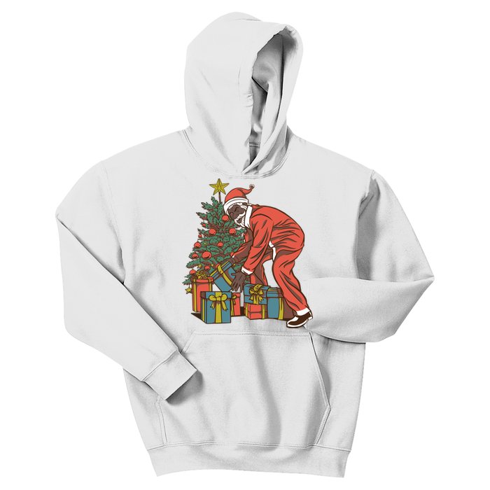 Black Santa Claus Funny Christmas Gift Kids Hoodie