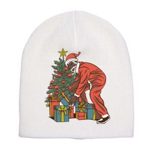 Black Santa Claus Funny Christmas Gift Short Acrylic Beanie