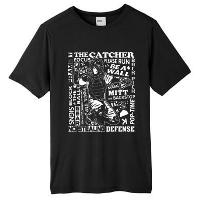 Baseball Softball Catcher Word Art Sayings Catcher Tall Fusion ChromaSoft Performance T-Shirt