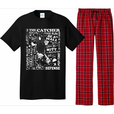 Baseball Softball Catcher Word Art Sayings Catcher Pajama Set