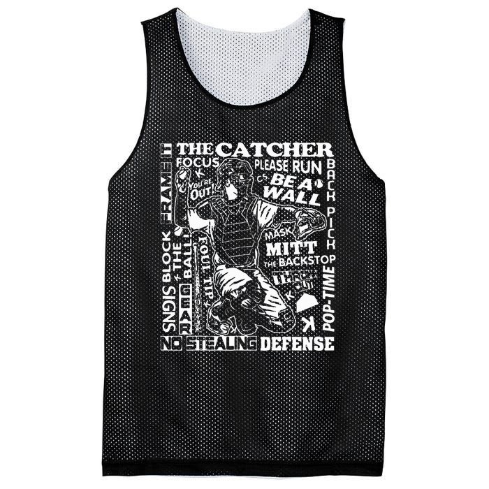 Baseball Softball Catcher Word Art Sayings Catcher Mesh Reversible Basketball Jersey Tank