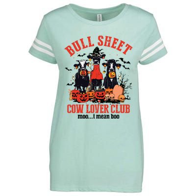 Bull Sheet Cow Lover Club Funny Halloween Ghost Pumpkins Enza Ladies Jersey Football T-Shirt