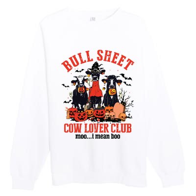 Bull Sheet Cow Lover Club Funny Halloween Ghost Pumpkins Premium Crewneck Sweatshirt