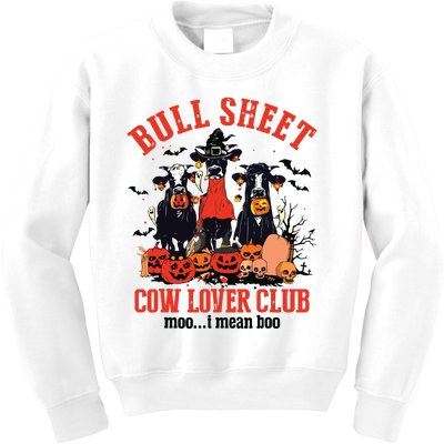 Bull Sheet Cow Lover Club Funny Halloween Ghost Pumpkins Kids Sweatshirt