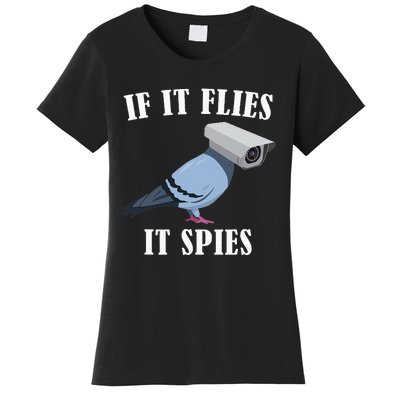 Birds Spie Conspiracy Joke Meme Surveillance Women's T-Shirt