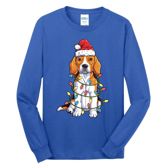 Beagle Santa Christmas Tree Lights Xmas Funny Gift Boys Funny Gift Tall Long Sleeve T-Shirt