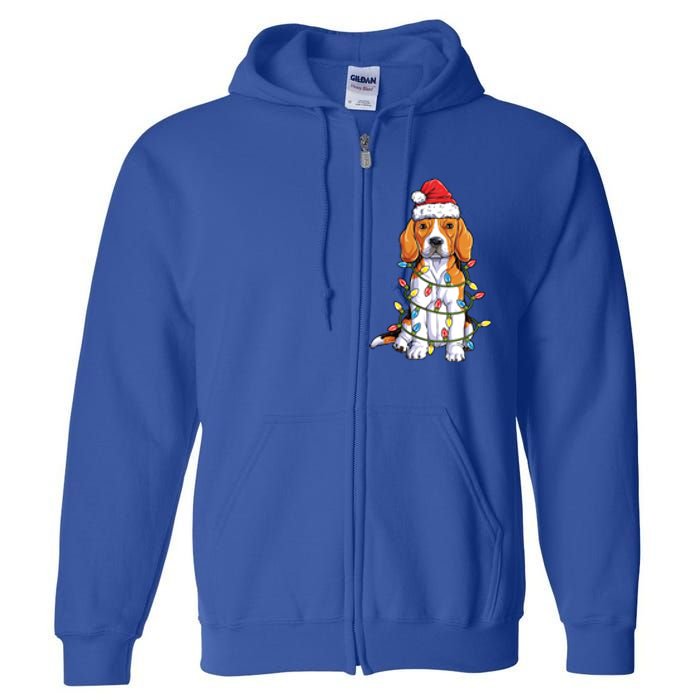 Beagle Santa Christmas Tree Lights Xmas Funny Gift Boys Funny Gift Full Zip Hoodie