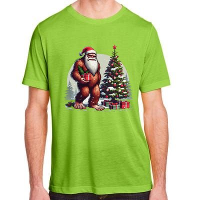 Bigfoot Santa Christmas Tree Lights Xmas Sasquatch Lovers Adult ChromaSoft Performance T-Shirt