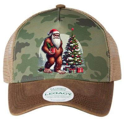 Bigfoot Santa Christmas Tree Lights Xmas Sasquatch Lovers Legacy Tie Dye Trucker Hat