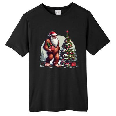 Bigfoot Santa Christmas Tree Lights Xmas Sasquatch Lovers Tall Fusion ChromaSoft Performance T-Shirt