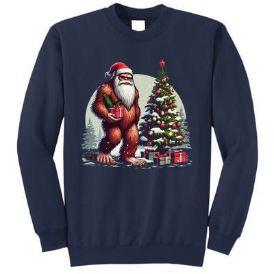 Bigfoot Santa Christmas Tree Lights Xmas Sasquatch Lovers Sweatshirt