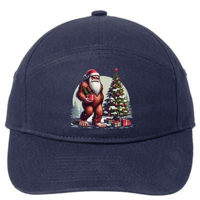 Bigfoot Santa Christmas Tree Lights Xmas Sasquatch Lovers 7-Panel Snapback Hat