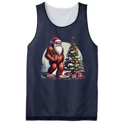 Bigfoot Santa Christmas Tree Lights Xmas Sasquatch Lovers Mesh Reversible Basketball Jersey Tank