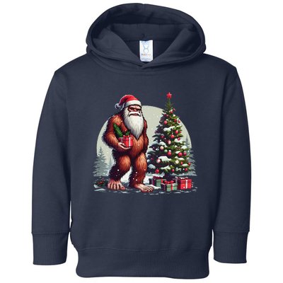 Bigfoot Santa Christmas Tree Lights Xmas Sasquatch Lovers Toddler Hoodie