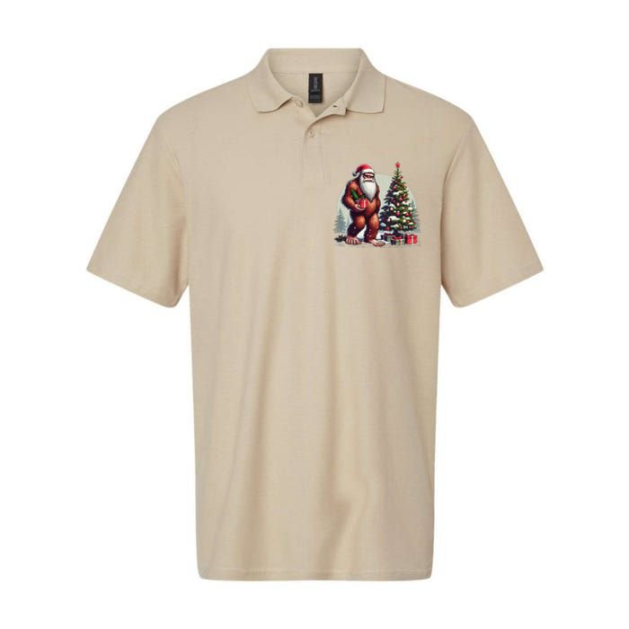 Bigfoot Santa Christmas Tree Lights Xmas Sasquatch Lovers Softstyle Adult Sport Polo