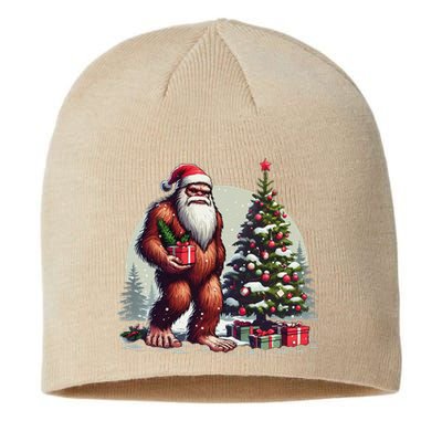 Bigfoot Santa Christmas Tree Lights Xmas Sasquatch Lovers Sustainable Beanie