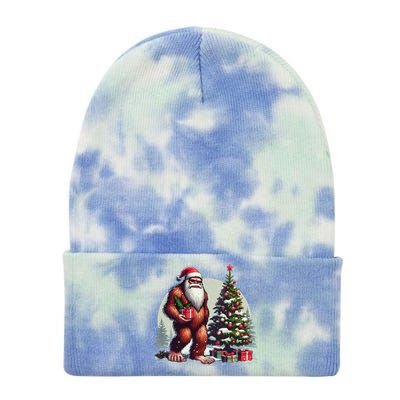 Bigfoot Santa Christmas Tree Lights Xmas Sasquatch Lovers Tie Dye 12in Knit Beanie