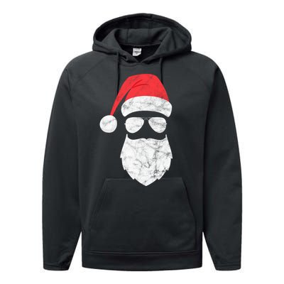 Bearded Santa Claus Hipster Performance Fleece Hoodie