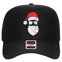 Bearded Santa Claus Hipster High Crown Mesh Back Trucker Hat