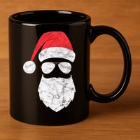 Bearded Santa Claus Hipster 11oz C Handle Ceramic Mug