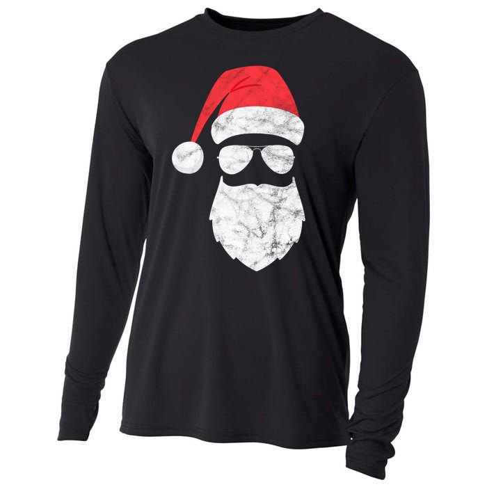 Bearded Santa Claus Hipster Cooling Performance Long Sleeve Crew