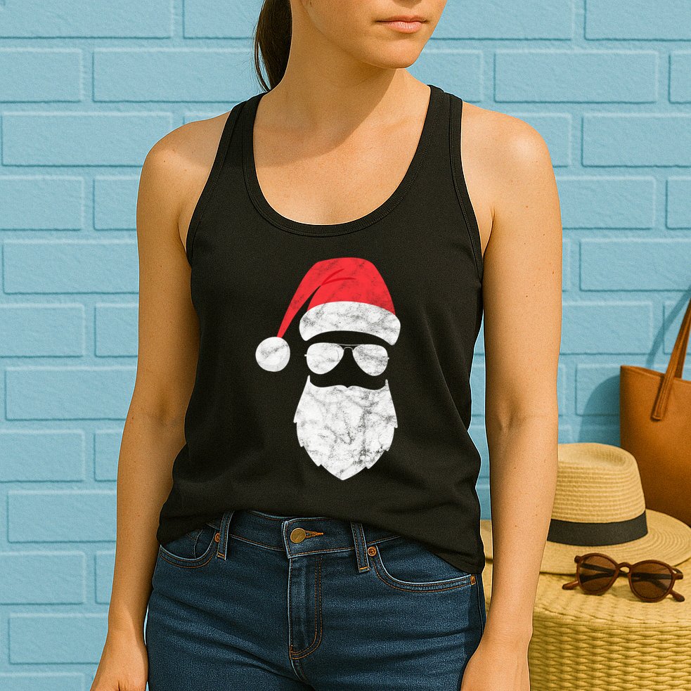 Bearded Santa Claus Hipster Womens Tank Top