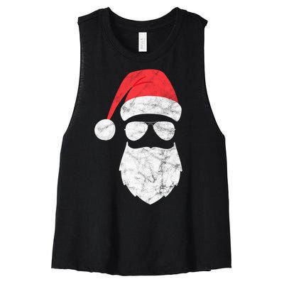 Bearded Santa Claus Hipster Women's Racerback Cropped Tank