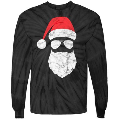 Bearded Santa Claus Hipster Tie-Dye Long Sleeve Shirt